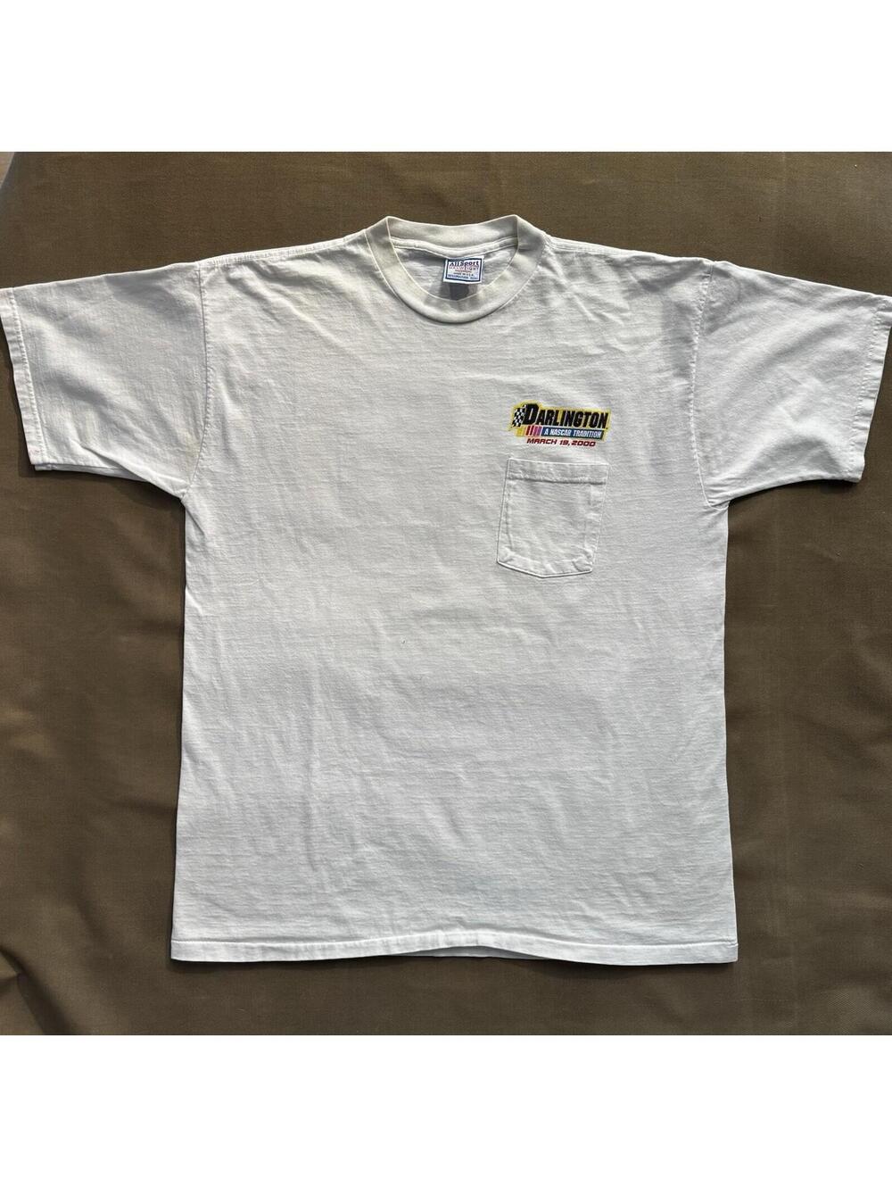 Vintage Rare NASCAR 2000 Darlington 400 Auto Racing Pocket T-Shirt XL All Sport - Picture 2 of 5